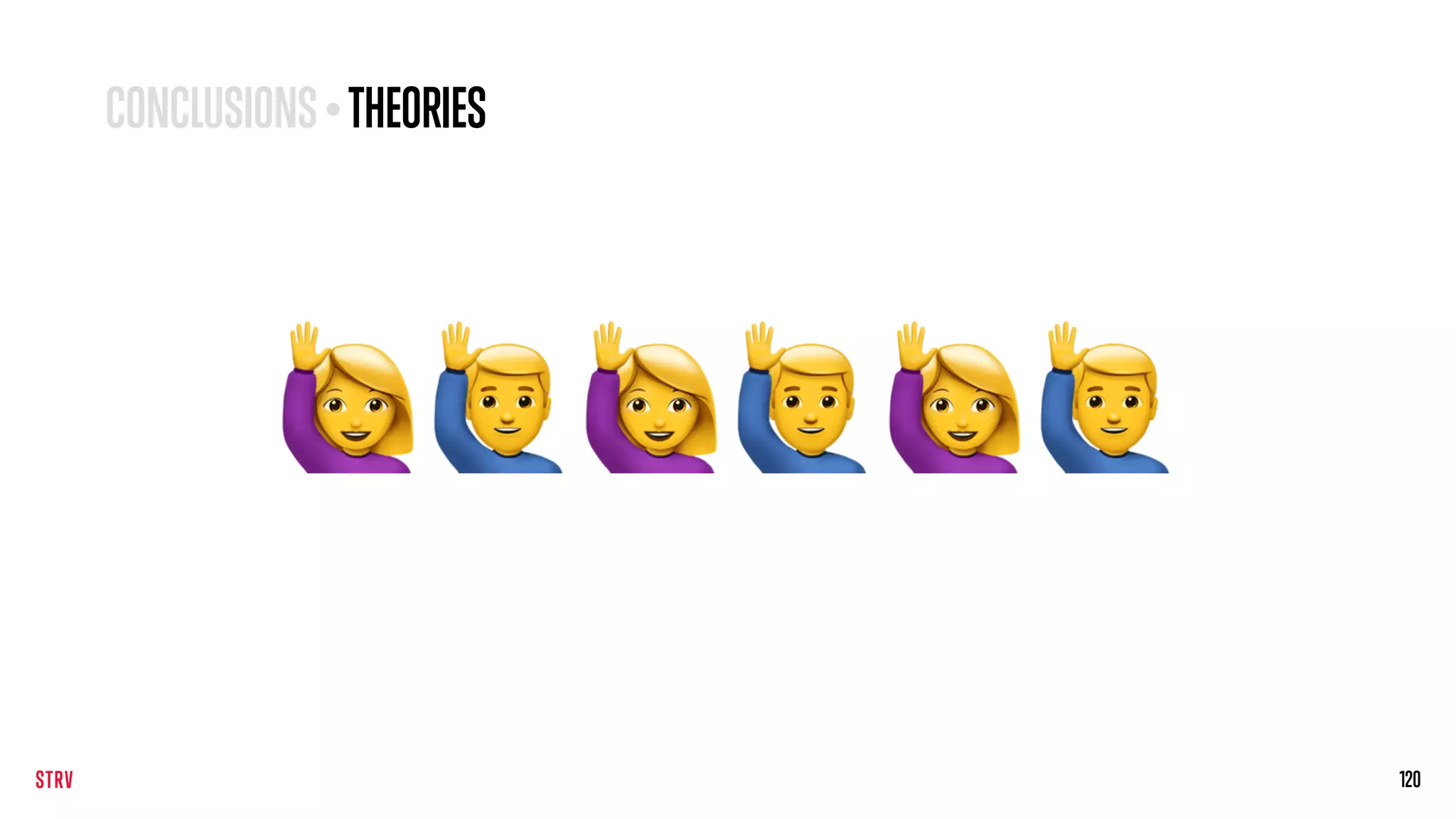 120
🙋$🙋$🙋$
CONCLUSIONS• THEORIES
 