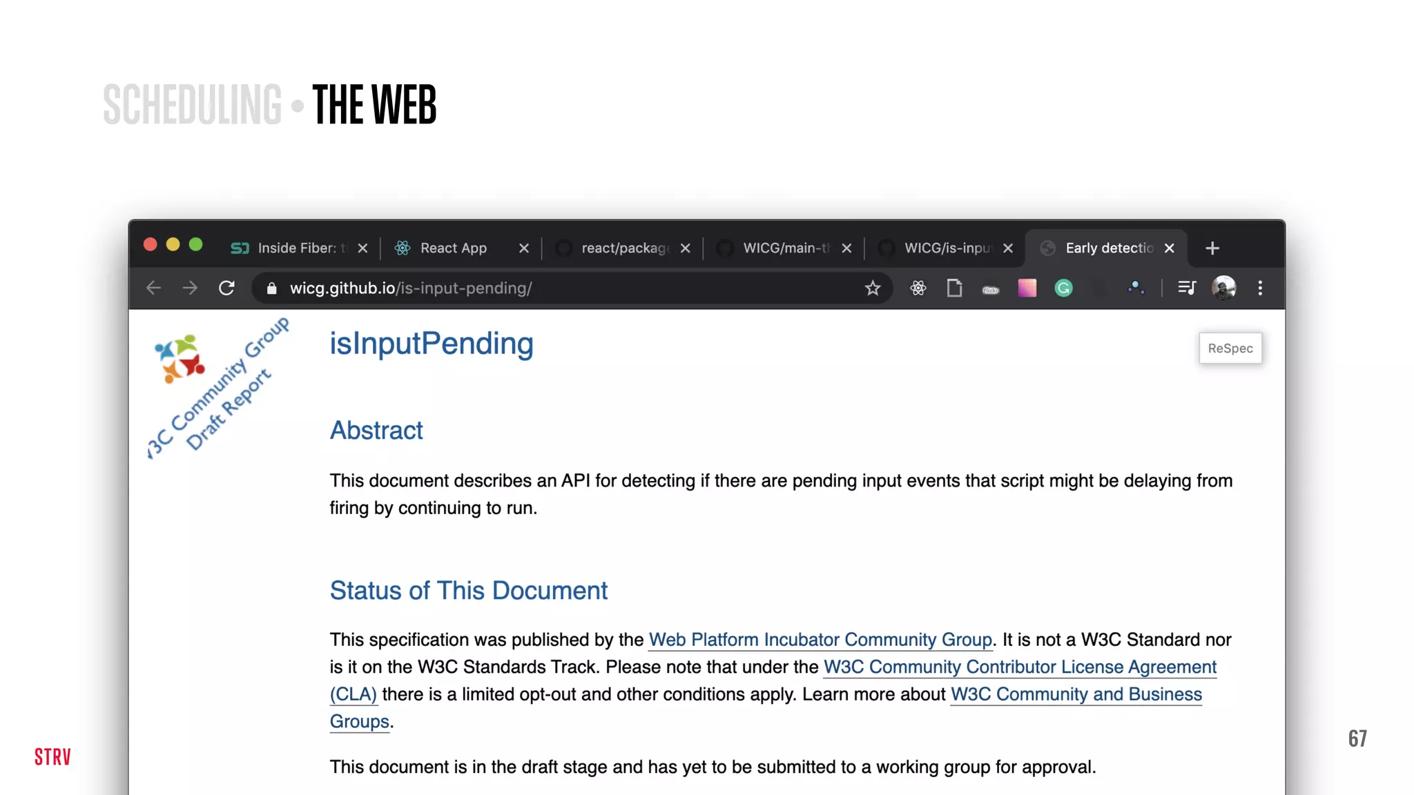 67
SCHEDULING • THEWEB
 