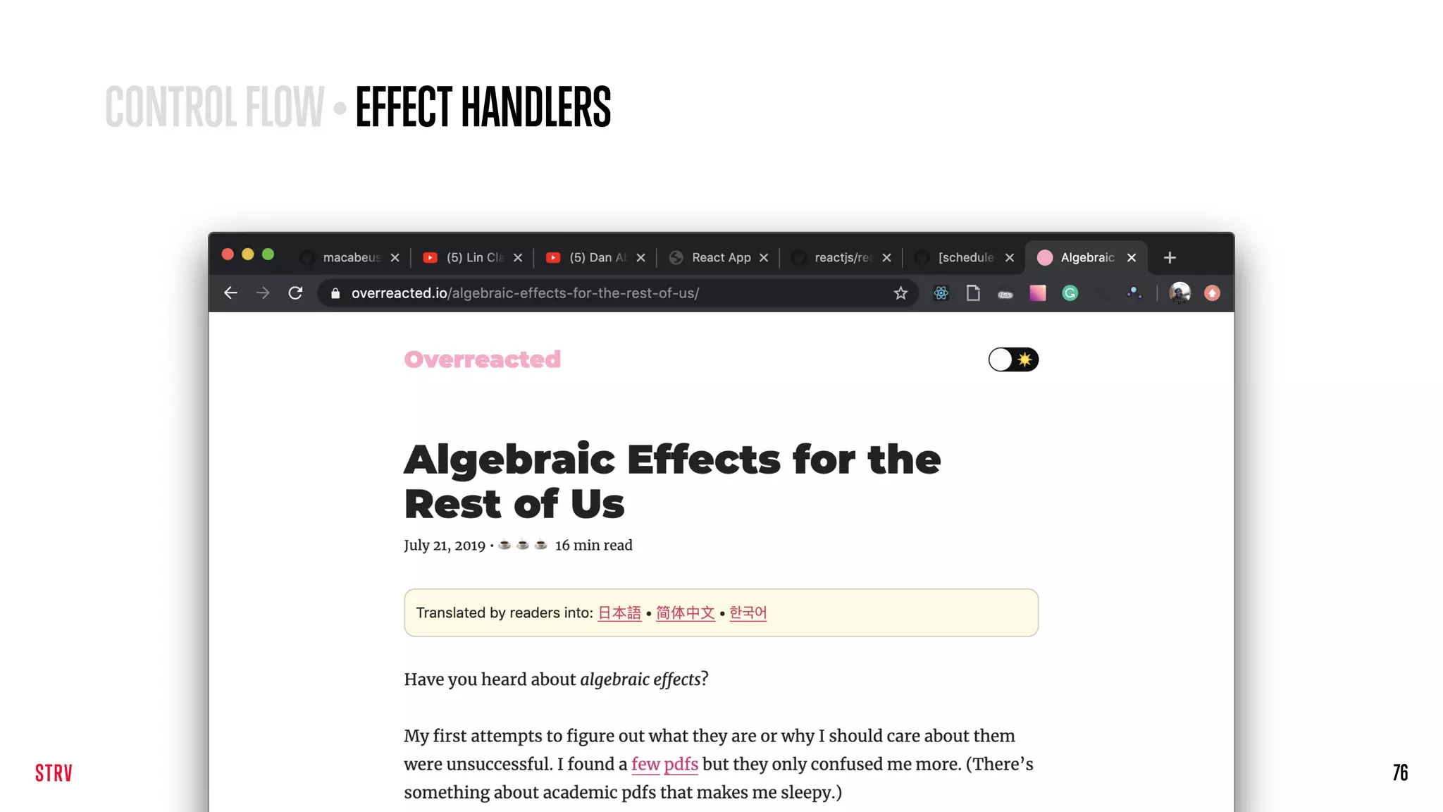 76
CONTROLFLOW•EFFECTHANDLERS
 