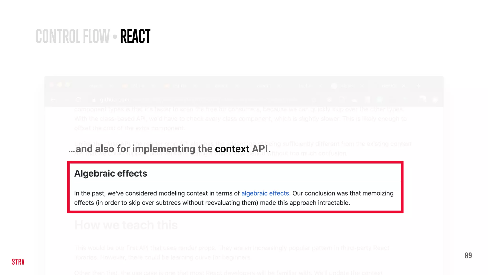 89
CONTROLFLOW•REACT
…and also for implementing the context API.
 