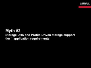 Myth #2
Storage DRS and Profile-Driven storage support
tier 1 application requirements
 