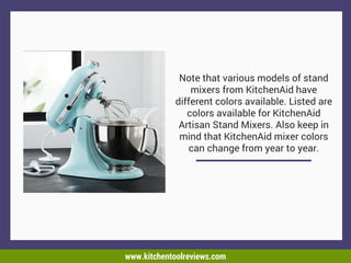 The Best Kitchen-aid Mixer Colors | PPT