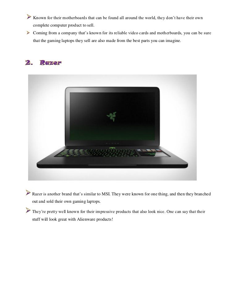 The best laptop gaming brands(part two)