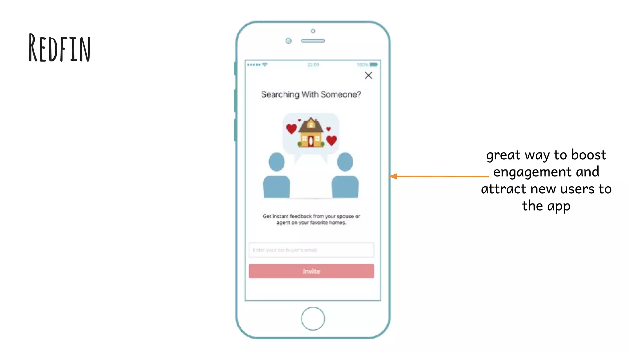 Redfin
great way to boost
engagement and
attract new users to
the app
 
