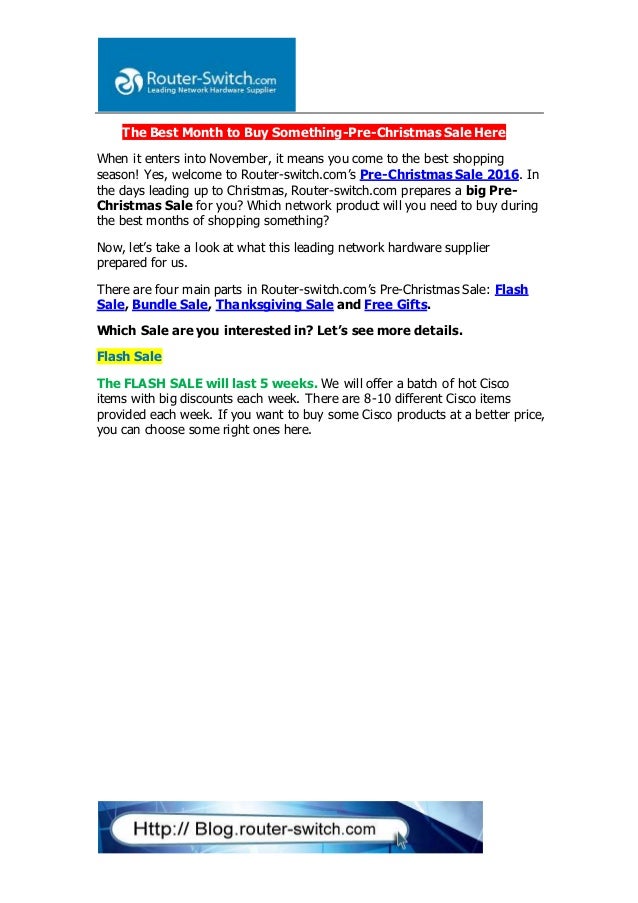 The best month to buy cisco and huawei products