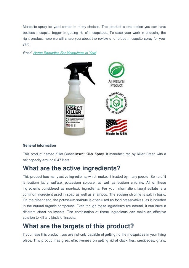 best mosquito spray for yard home depot