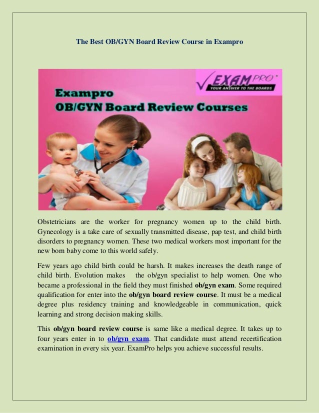 The best obgyn board review course in exampro