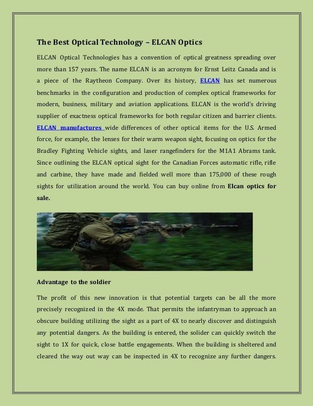 The Best Optical Technology ELCAN Optics