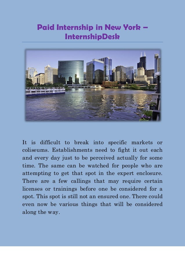 The Best Paid Internship in New York City