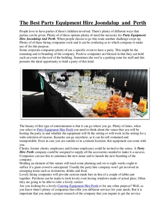 The best party equipment hire joondalup and perth