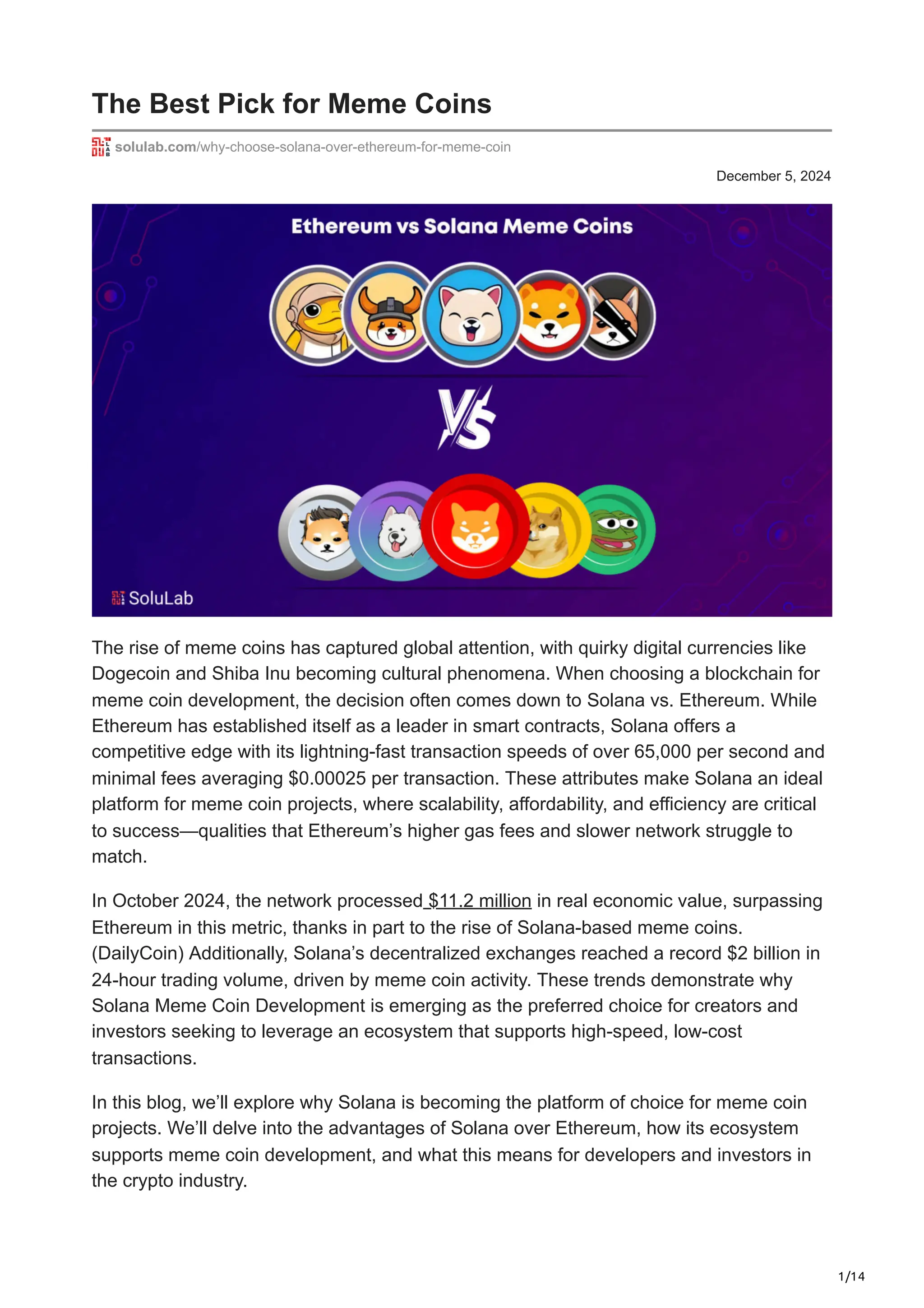 The Best Pick for Meme Coins.pdf overview | PDF