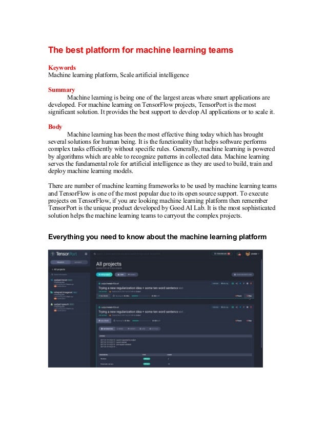 best website for machine learning