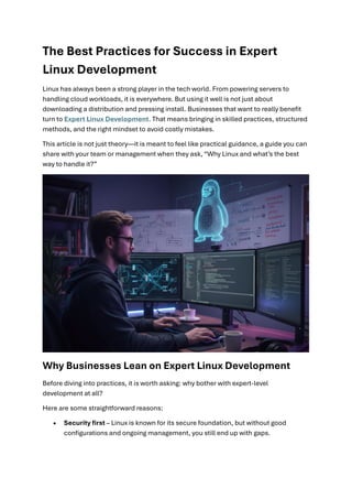 The Best Practices for Success in Expert Linux Development | PDF