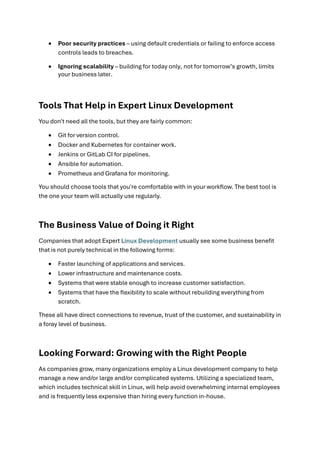The Best Practices for Success in Expert Linux Development | PDF