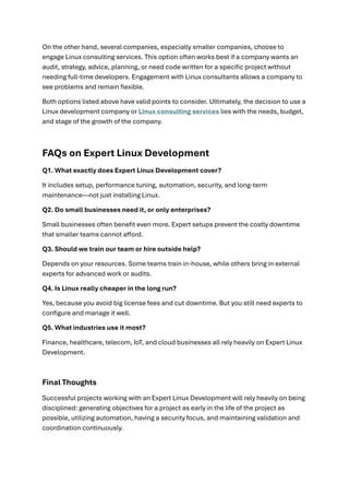 The Best Practices for Success in Expert Linux Development | PDF