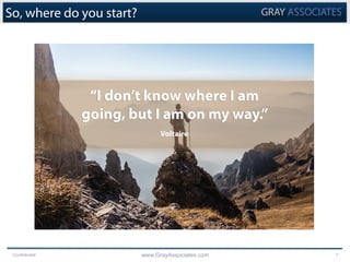 Confidential www.GrayAssociates.com 7
So, where do you start?
 