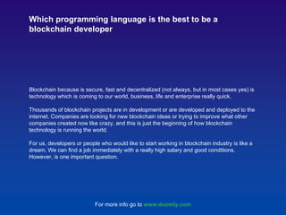 The best programming languages for blockchain | PPT