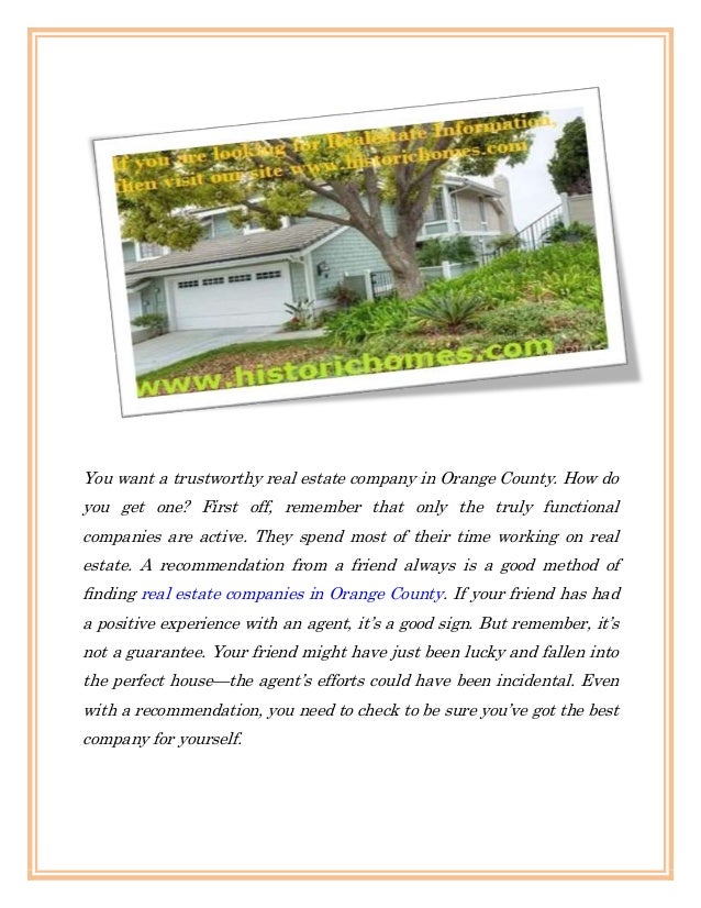 The Best Real Estate Companies in Orange County
