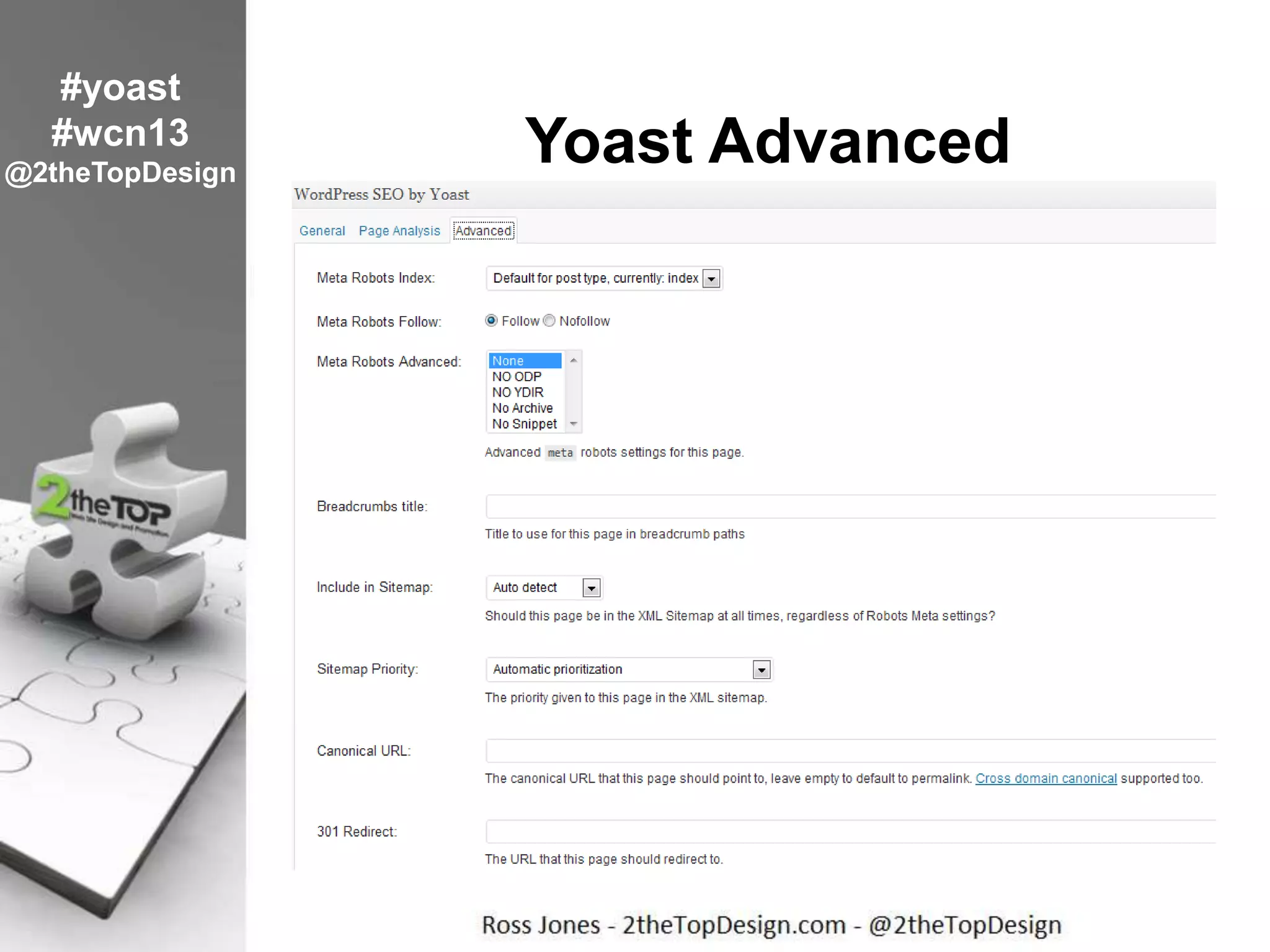 Yoast Advanced
#yoast
#wcn13
@2theTopDesign
 