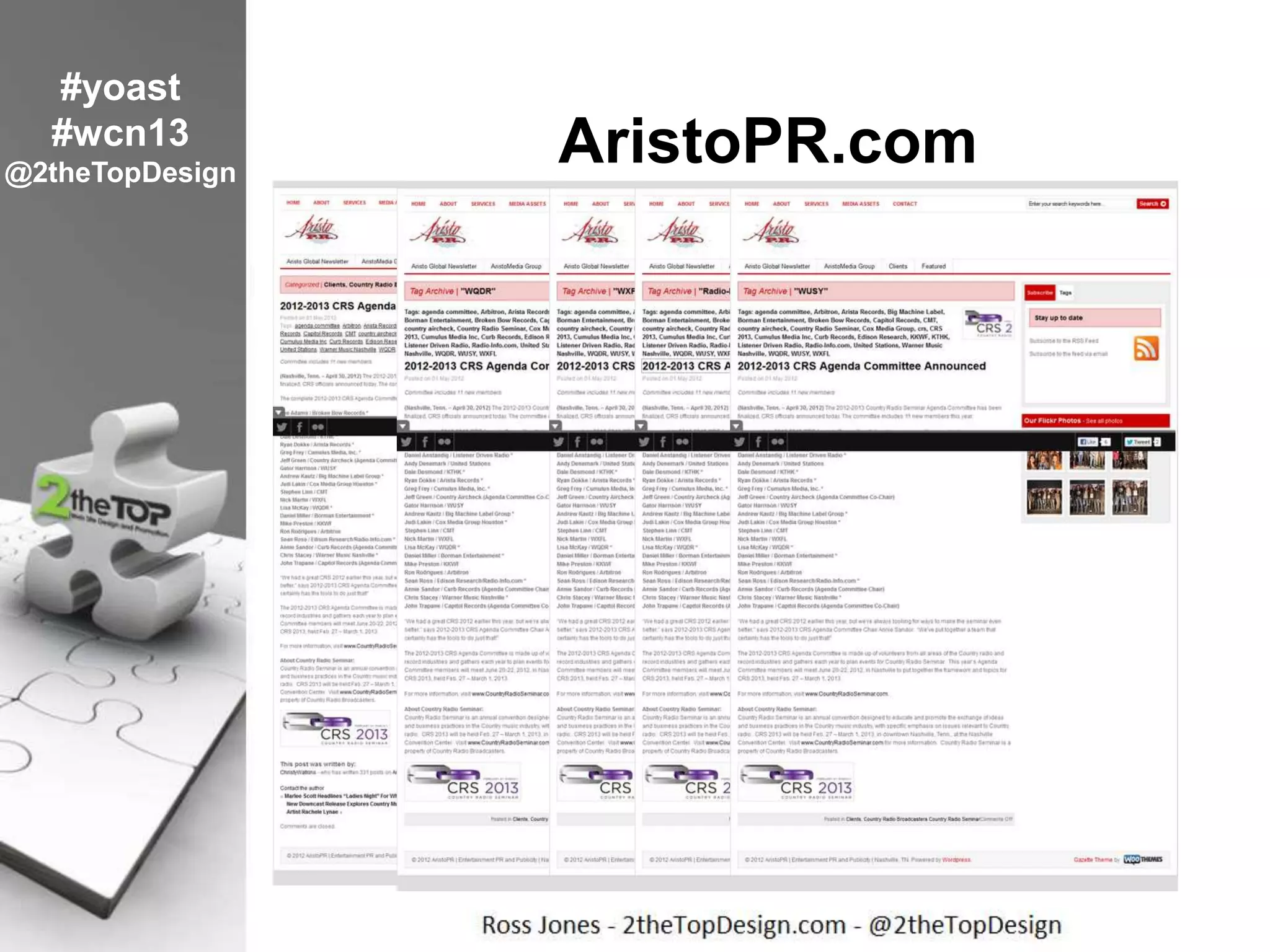 AristoPR.com
#yoast
#wcn13
@2theTopDesign
 