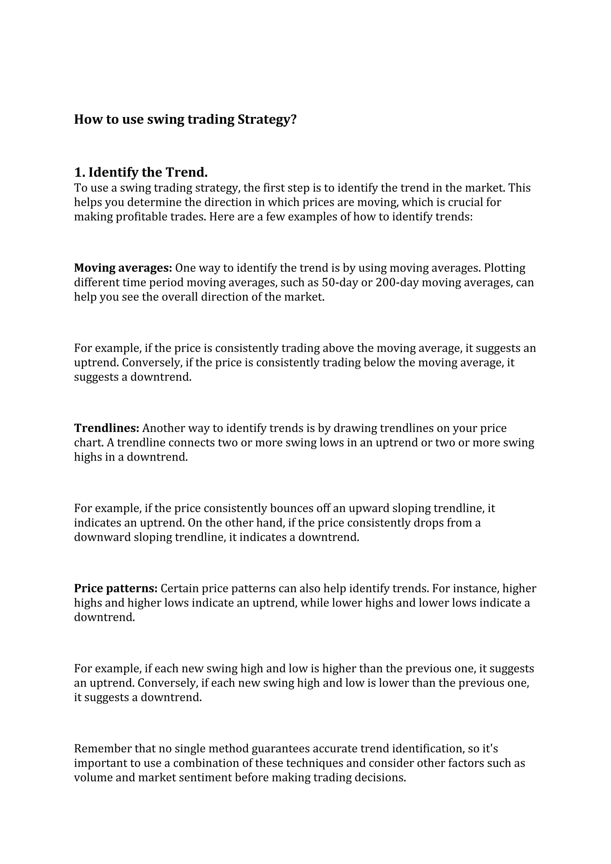 The Best Swing Trading Strategy | DOCX