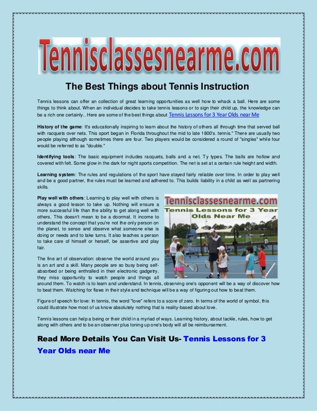 The Best Things About Tennis Instruction