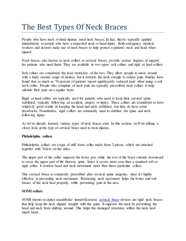 The best types of neck braces