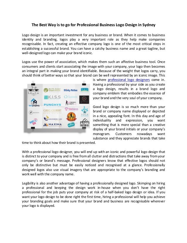The Best Way Is To Go For Professional Business Logo Design In Sydney The Best Way Is To Go For Professional Business Logo Design In Sydney