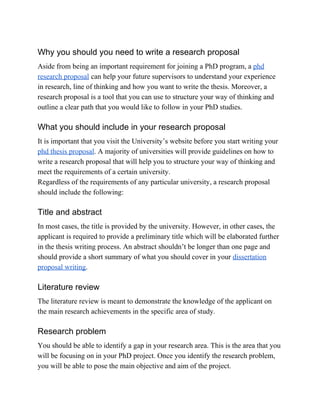 The Best Ways for Writing a Good PhD Research Proposal | PDF