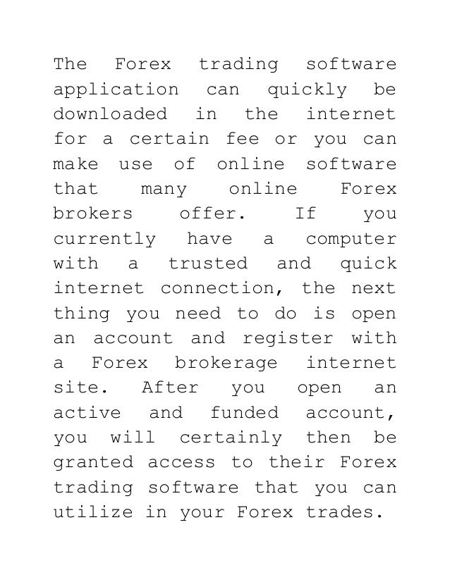 Forex application software