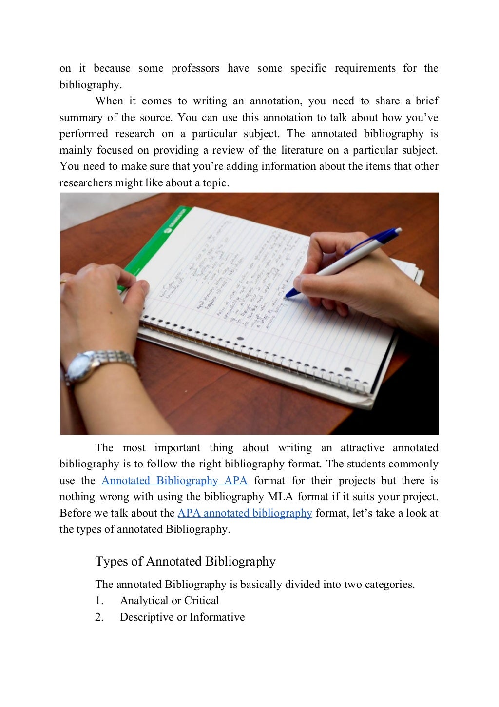 Free annotated bibliography template image