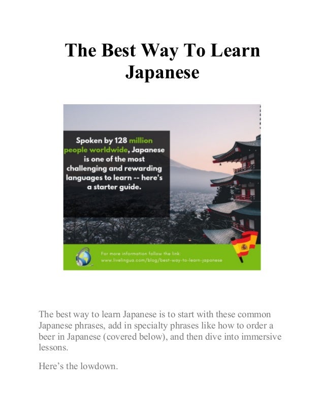 The best way to learn japanese