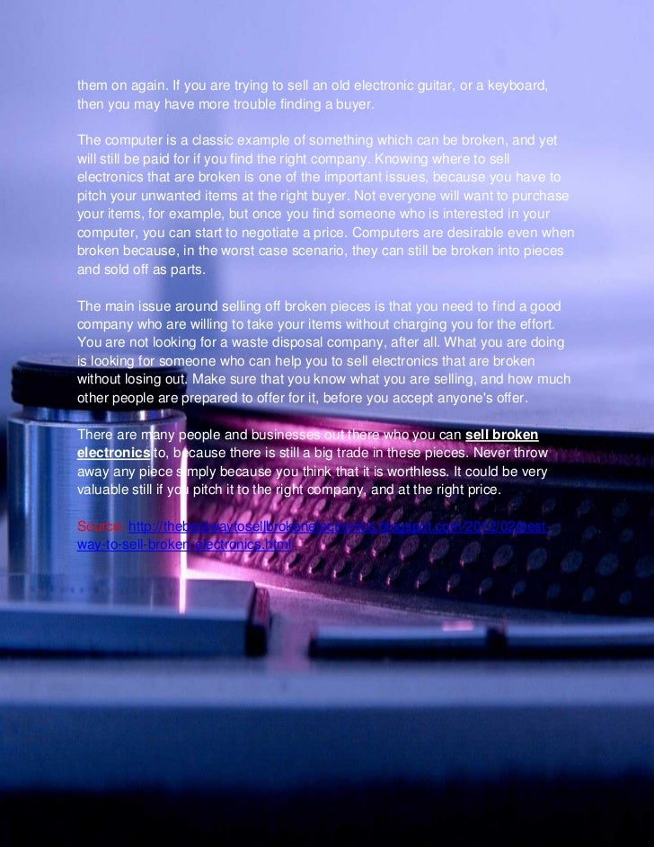 The Best Way to Sell Broken Electronics