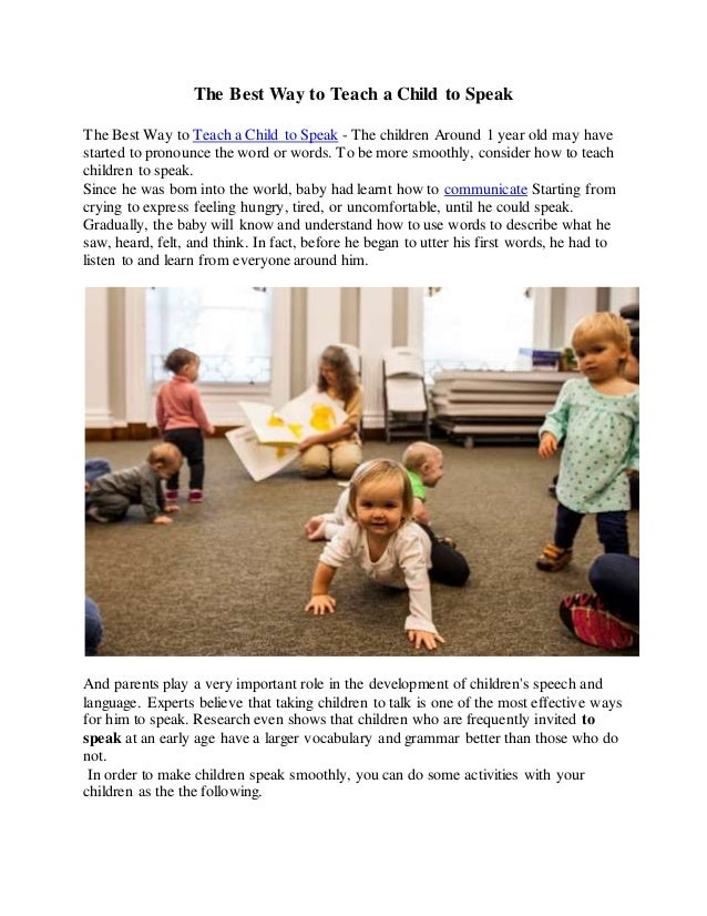 teach speak child way slideshare children