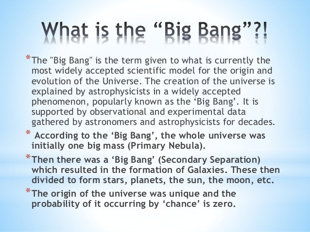 facts about the widely accepted big bang theory facts about the widely accepted big bang theory