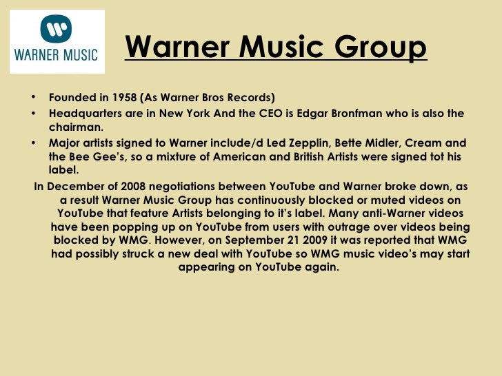 The Big Four Major Record Labels