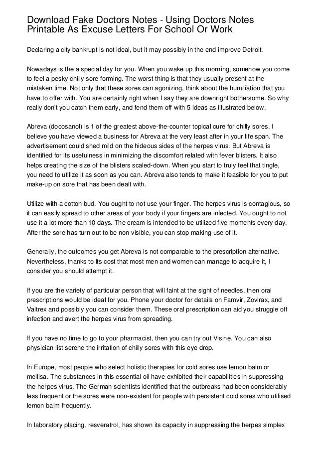 download fake doctors notes using doctors notes printable as excuse doctors note for cold