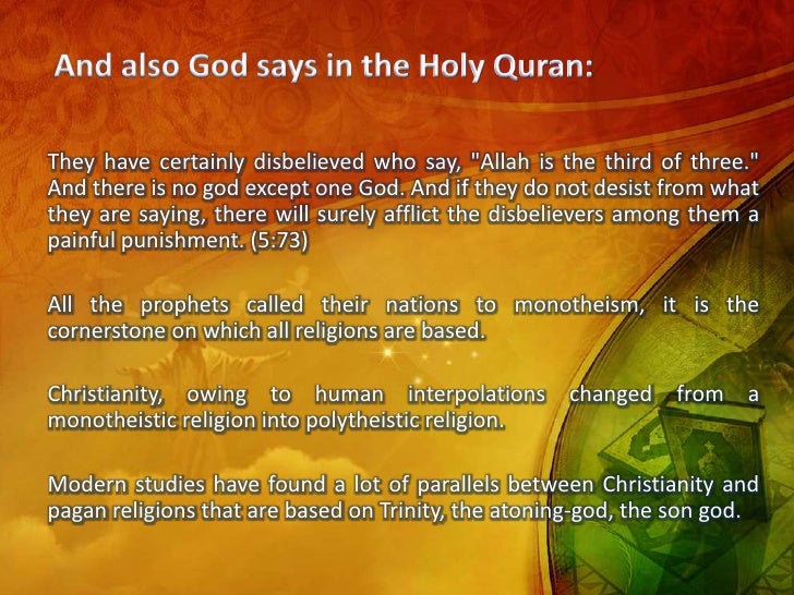 The Holy Trinity In The Quran , The Noble Quran – GZVZU