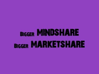 Bigger mindshare
Bigger marketshare
 