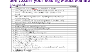 Self Assess your Making Media Mahara
journal
 