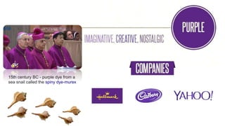 15th century BC - purple dye from a
sea snail called the spiny dye-murex
 