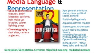 Media Language &
Representation
 