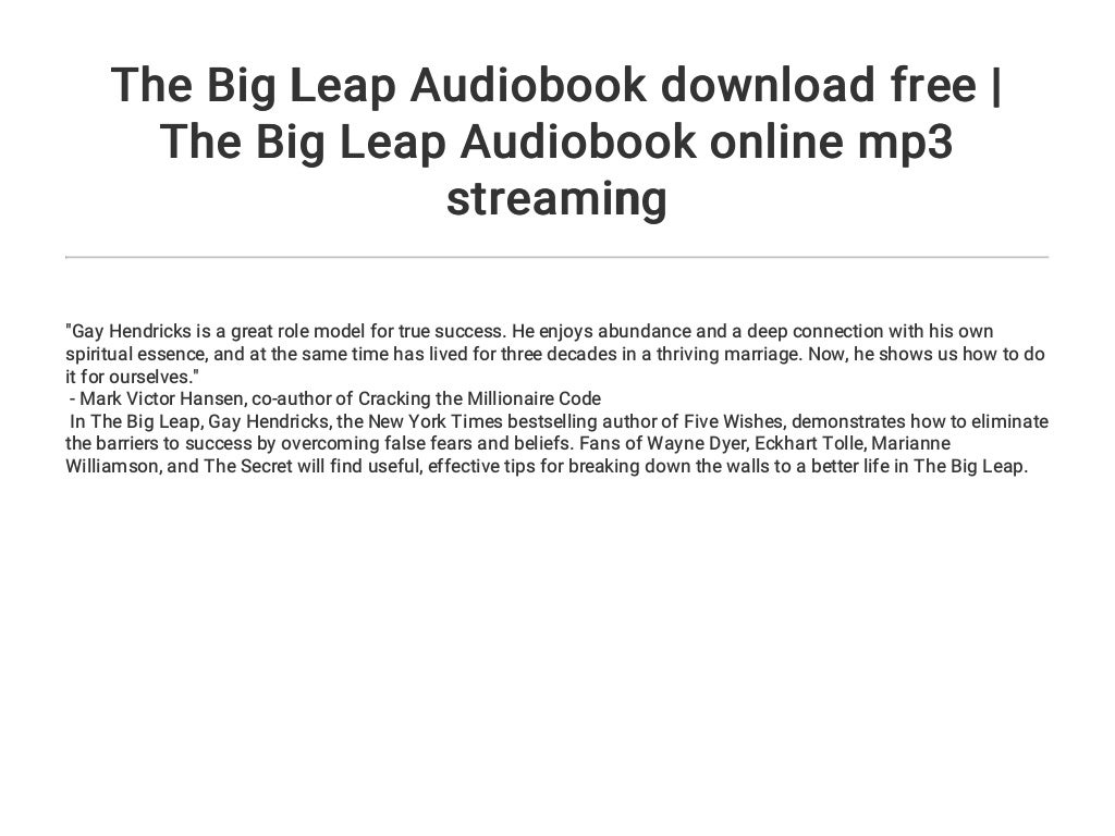 The Big Leap Stream The Big Leap Audiobook download free | The Big Leap Audiobook online
