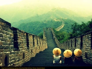 View from the Mutianyu section of the Great Wall of China. Picture: Hannah Gibson
 