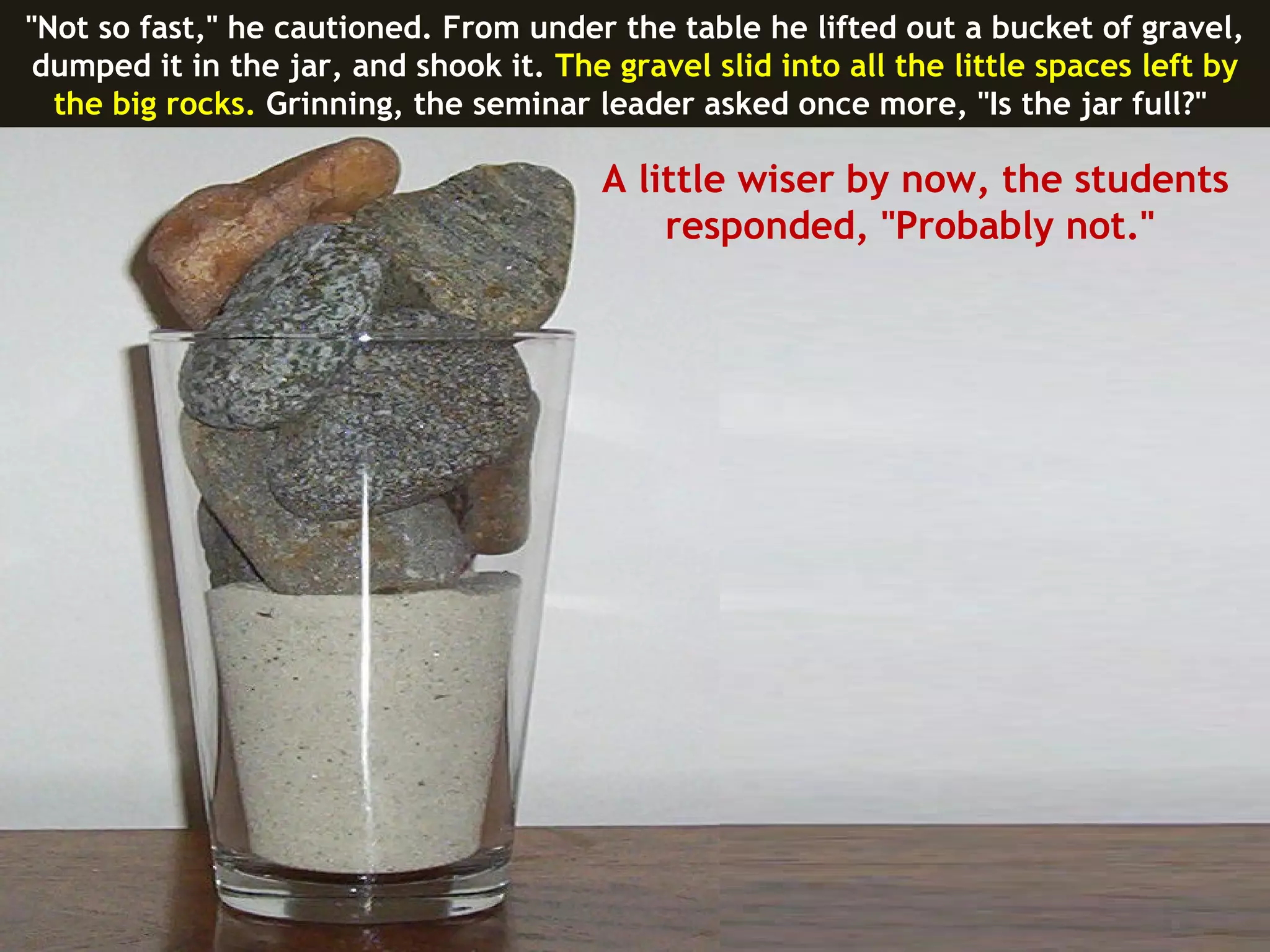 The big rock of life-Tribute to Dr Covey | PPS