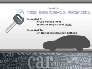 Presented By :
Ayush Nayak (1707)
Shubham Suryavanshi (1733)
Presented To :
Dr. Harishchandrasingh Rathode
Case Study On
 