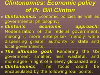 The Bill Clinton Era the 1990s and the new millennium | PPT