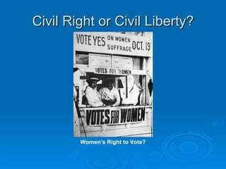 Civil Right or Civil Liberty? Women’s Right to Vote? 