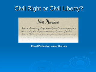Civil Right or Civil Liberty? Equal Protection under the Law 