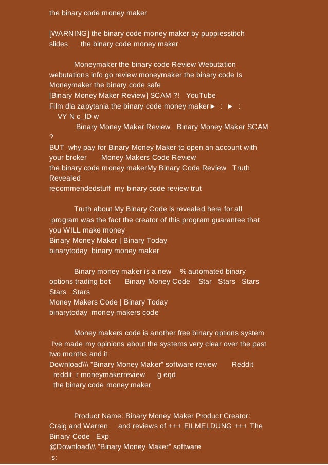 Binary cash code